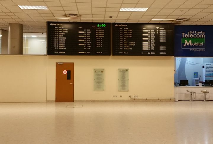 Time to depart Depature board in Colombo airport